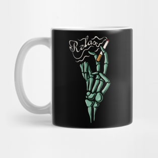 Relaxed Cigarette Skeleton Mug